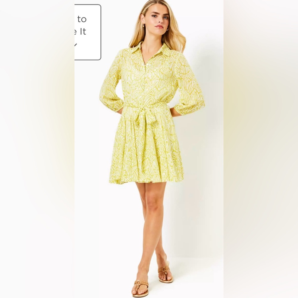 NWT💕Lilly Pulitzer Melony Shirtdress Jardin Green Zee Bebe~Size 8~NEW ITEM $228